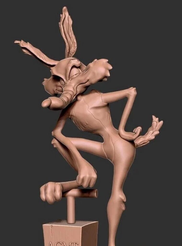 Looney Tunes Wile E Coyote | 3D printed Figure | Hand-Painted