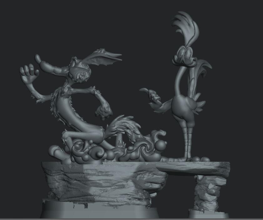 Looney Tunes Wile E & Road Runner Diorama | 3D printed Figure | Hand-Painted