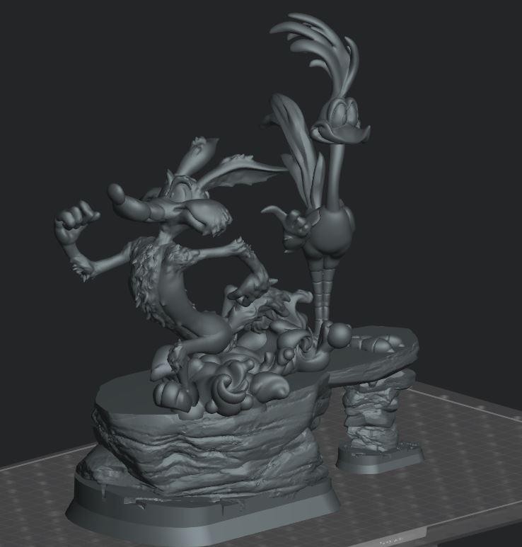 Looney Tunes Wile E & Road Runner Diorama | 3D printed Figure | Hand-Painted