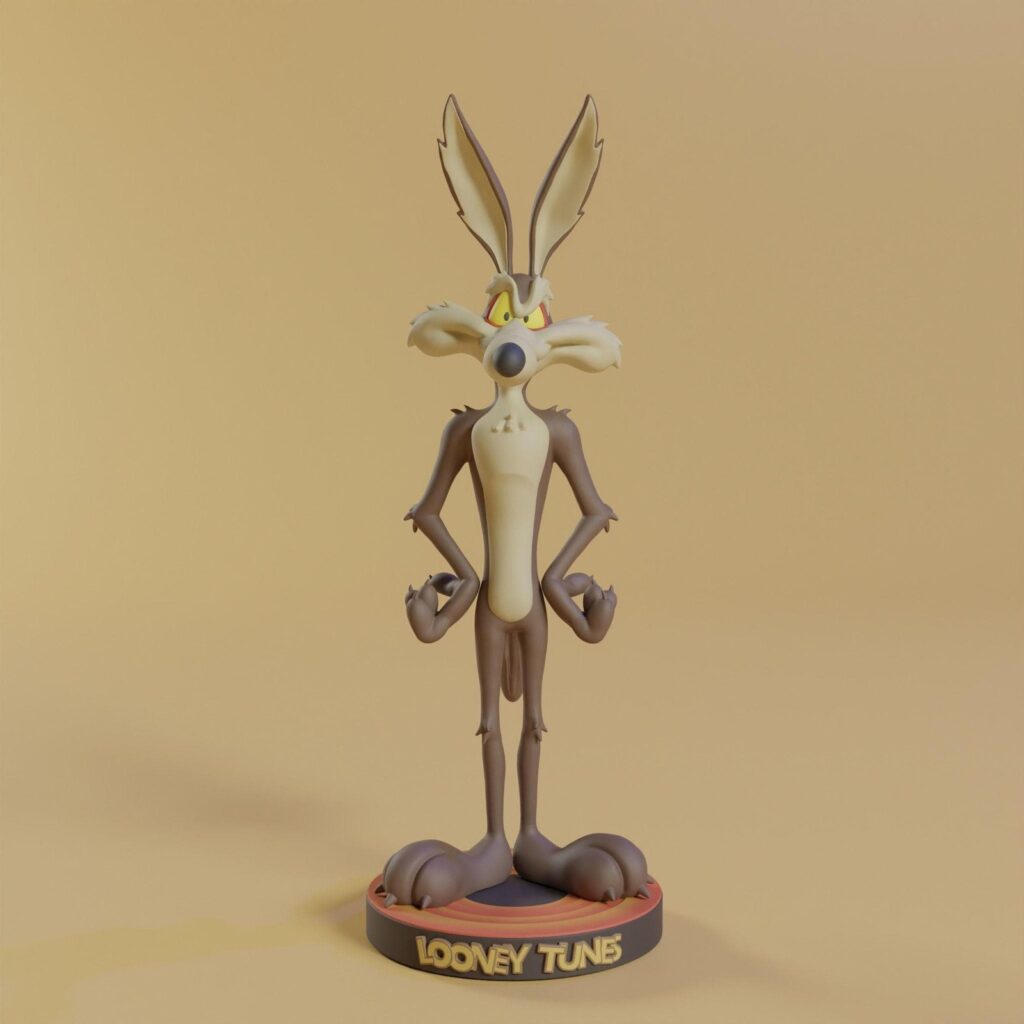 Looney Tunes Wile E Coyote | 3D printed Figure | Hand-Painted