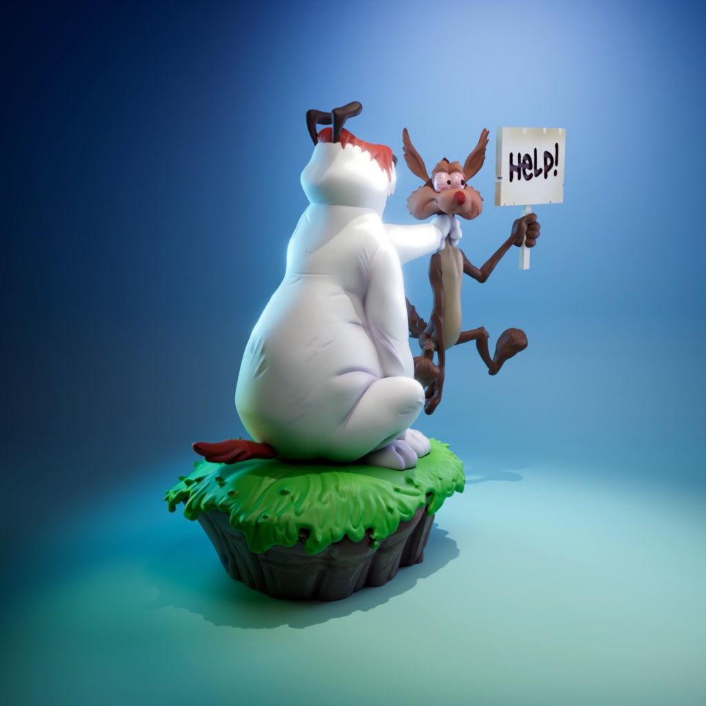 Large Looney Tunes – Sam and Ralph | 3D printed Figure | Hand-Painted
