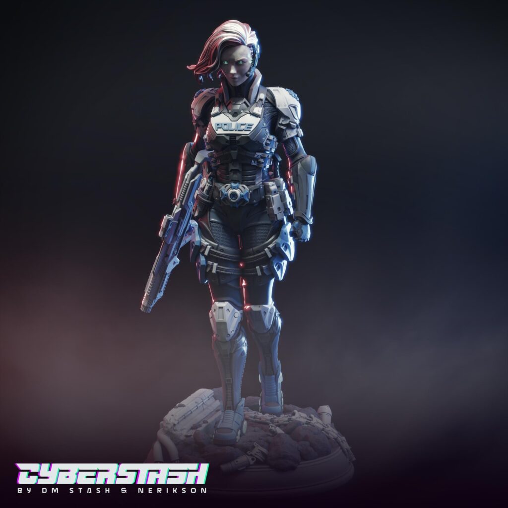 Cyberpunk girl | Hand-Painted