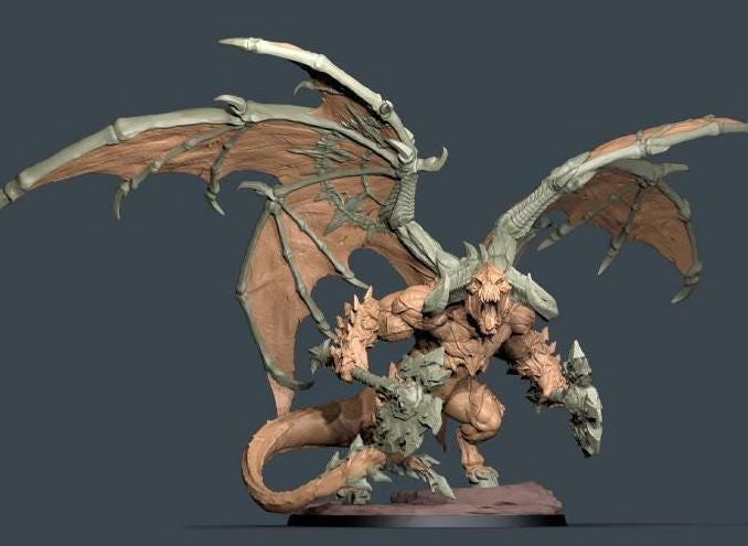 Yedharo red demon | 12k resin | dnd | fantasy | rpg tabletop | Hand-Painted
