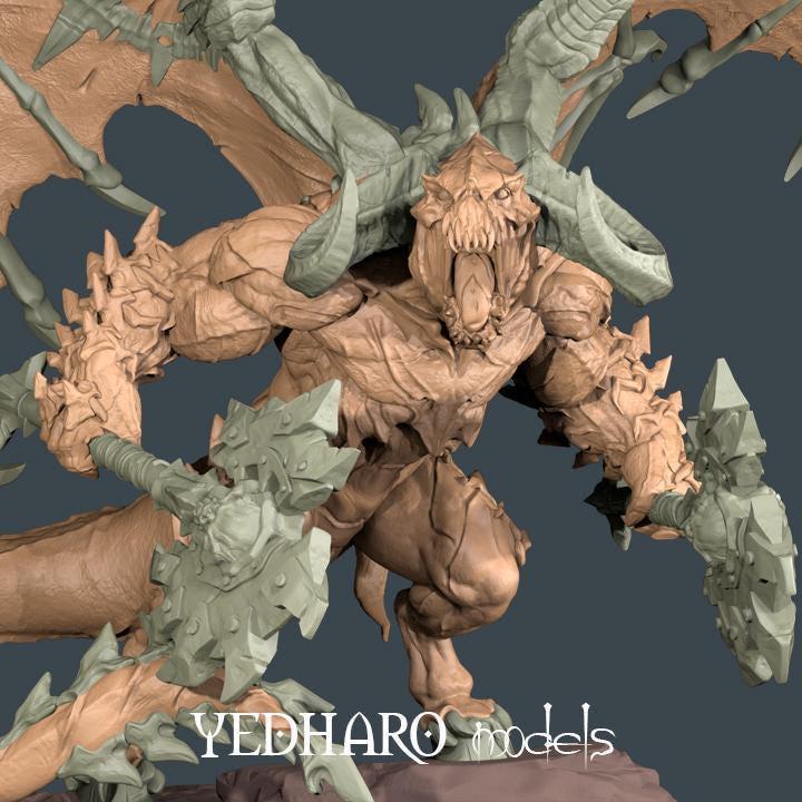 Yedharo red demon | 12k resin | dnd | fantasy | rpg tabletop | Hand-Painted