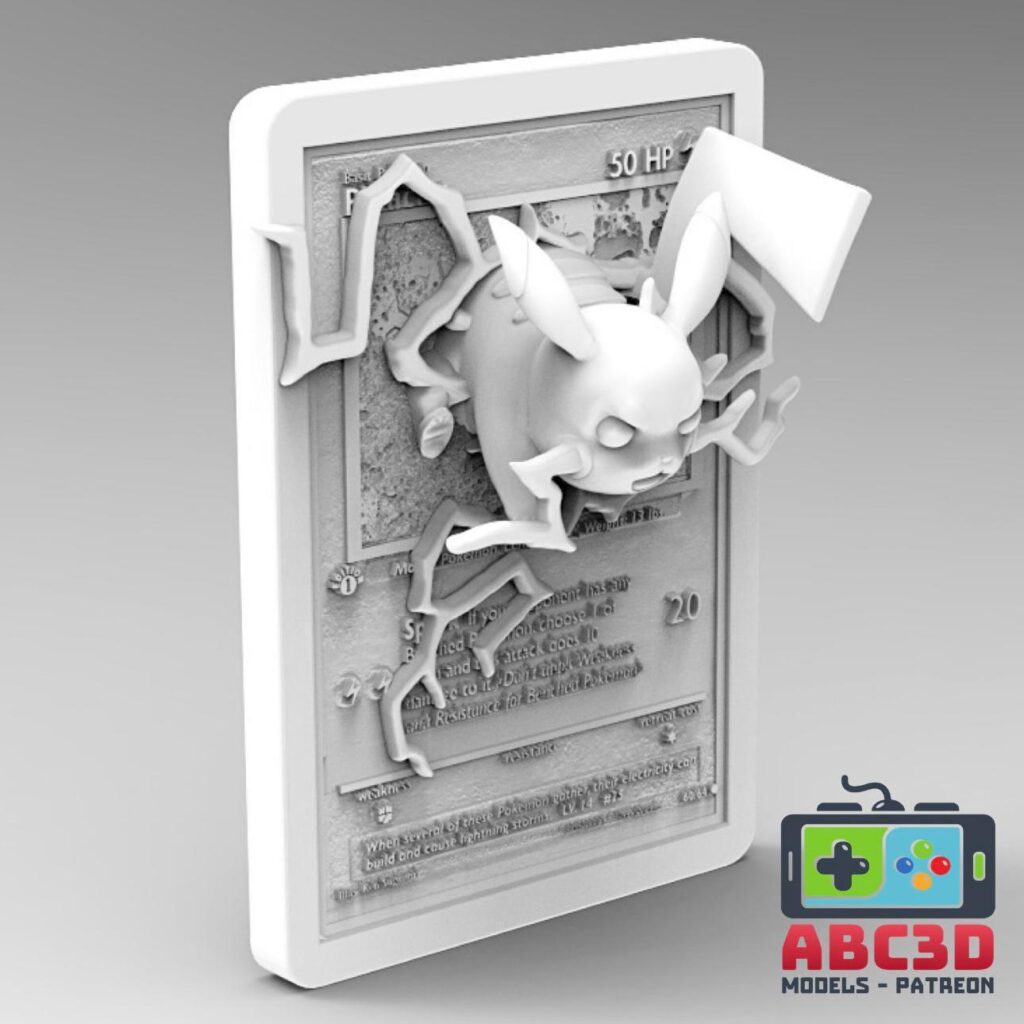 Price drop! 3d pika game card | 3d printed figure | hand-painted or unpainted | Hand-Painted