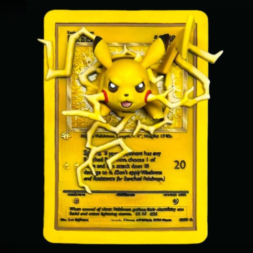 Price drop! 3d pika game card | 3d printed figure | hand-painted or unpainted | Hand-Painted