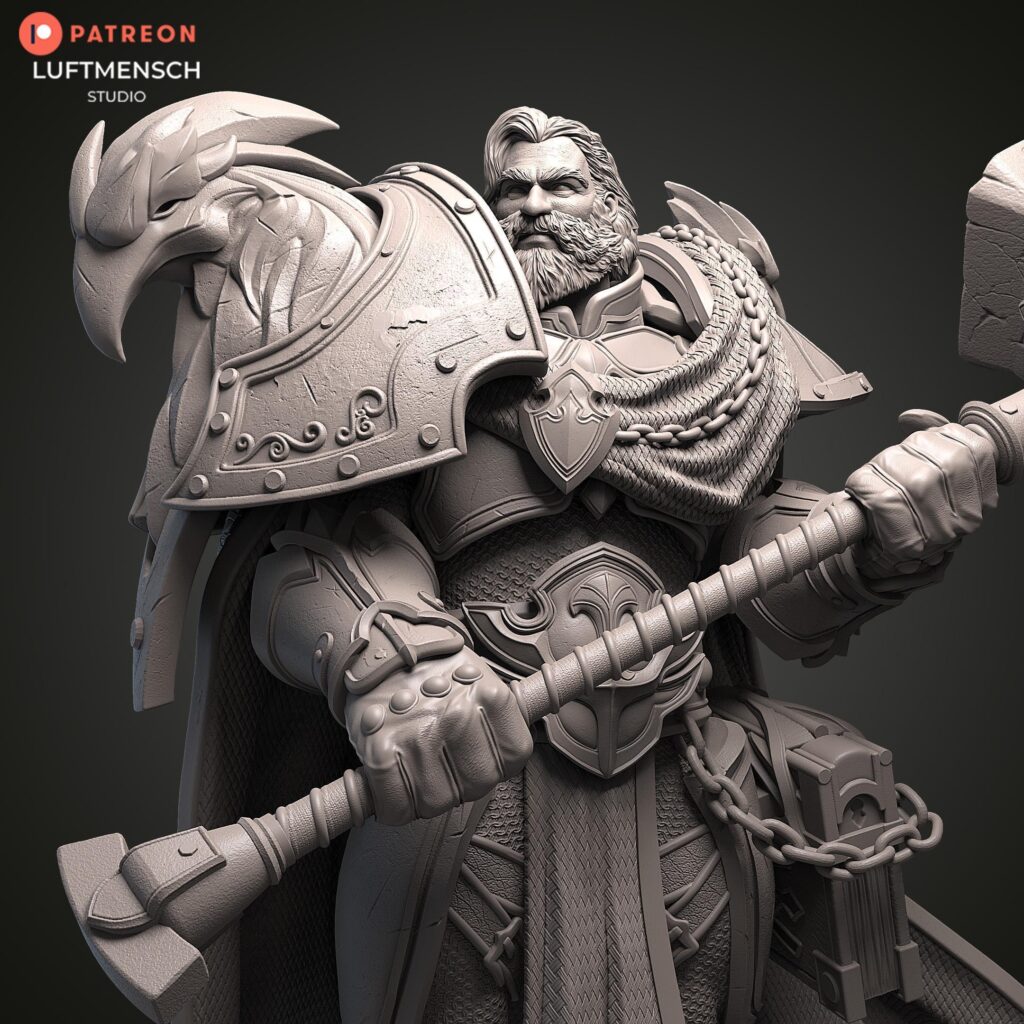 Uther | 3d printed figure 12k resolution | Hand-Painted