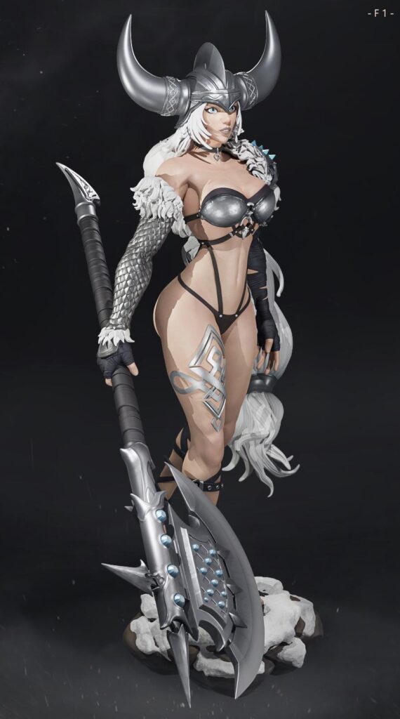 Xxl 25cm! hand painted or unpainted warrior girl | Hand-Painted
