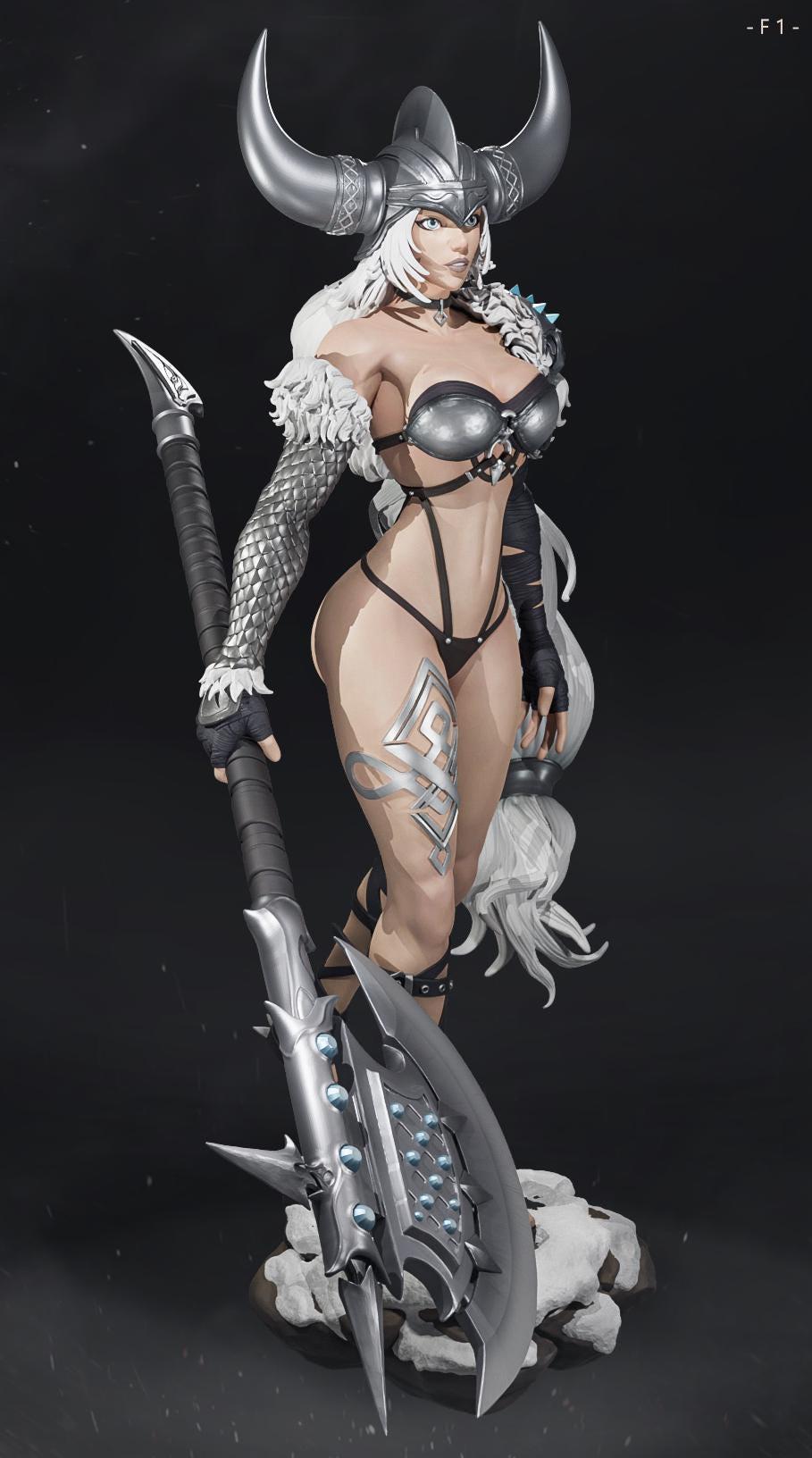 Xxl 25cm! hand painted or unpainted warrior girl | Hand-Painted