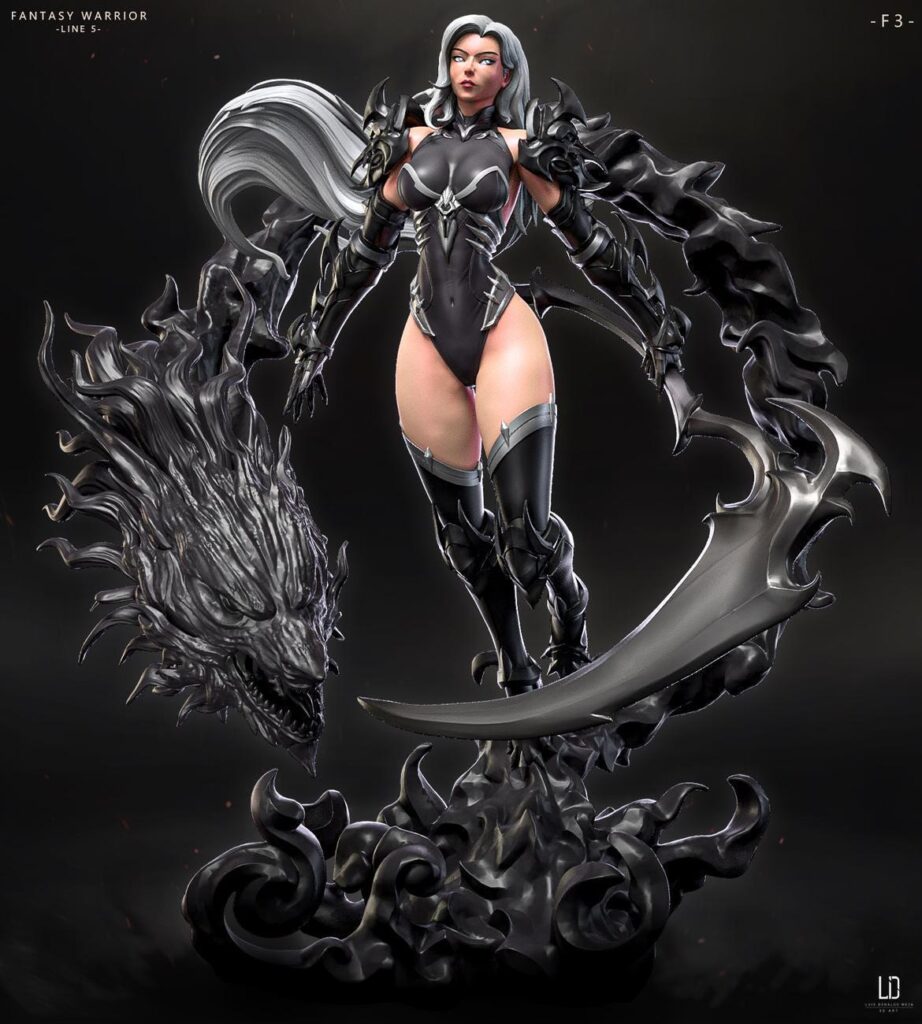 Xl 1:6 scale hand painted or unpainted unpainted fantasy warrior girl | Hand-Painted
