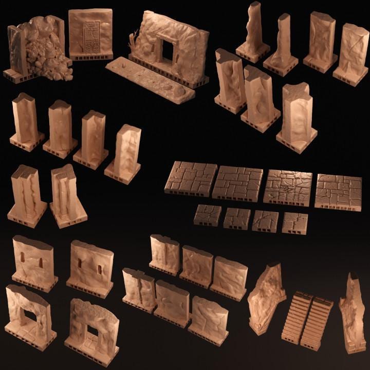 Dungeon building tiles – openlock modular terrain set | resin | 8k resolution | high detail | dnd | fantasy | Hand-Painted
