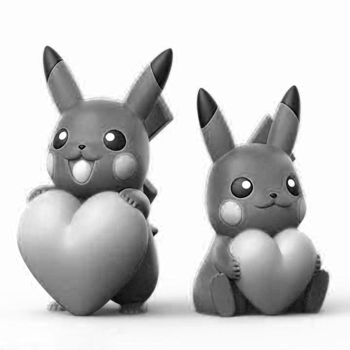 Pika valentine | 3d printed figure | Hand-Painted