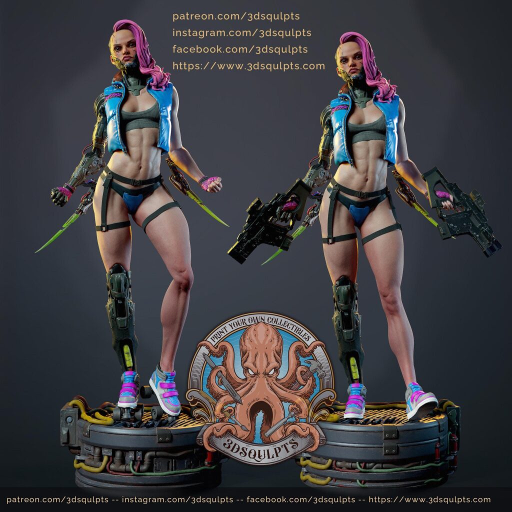 Cyberpunk girl | Hand-Painted