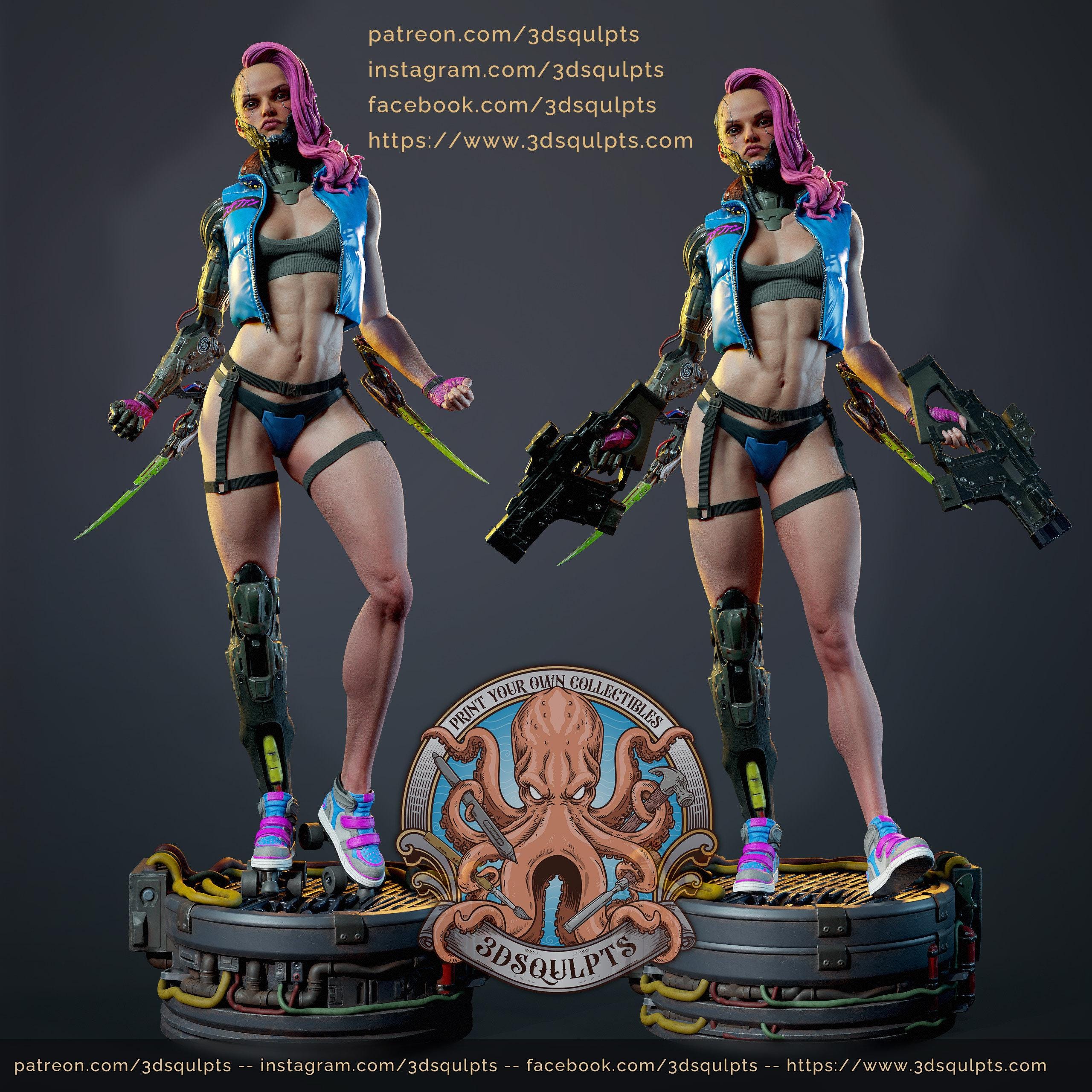 Cyberpunk girl | Hand-Painted