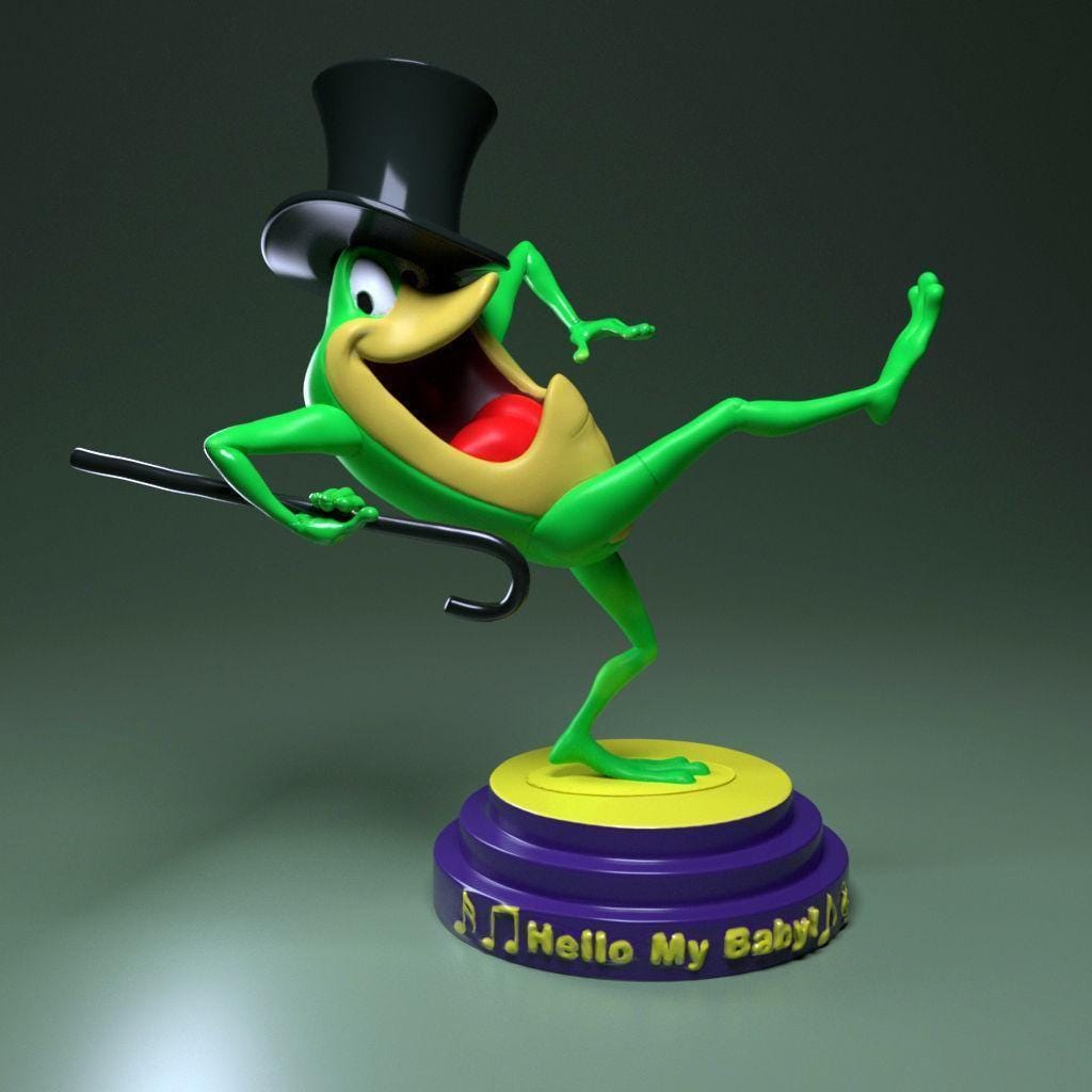 Large looney tunes – the michigan frog | 3d printed figure | Hand-Painted