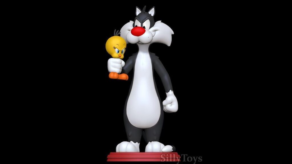 Looney tune sylvester and tweety | 3d printed figure | Hand-Painted