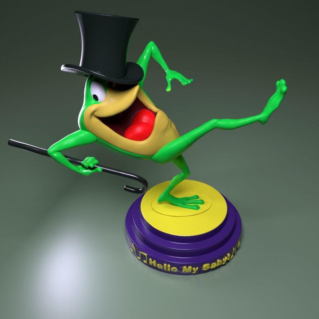 Large looney tunes – the michigan frog | 3d printed figure | Hand-Painted