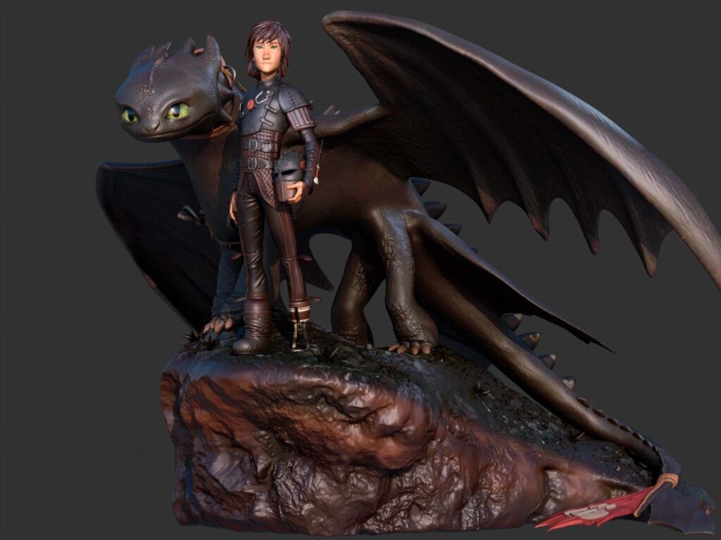 How to train your dragon hiccup & toothless | hand-painted or unpainted | Hand-Painted