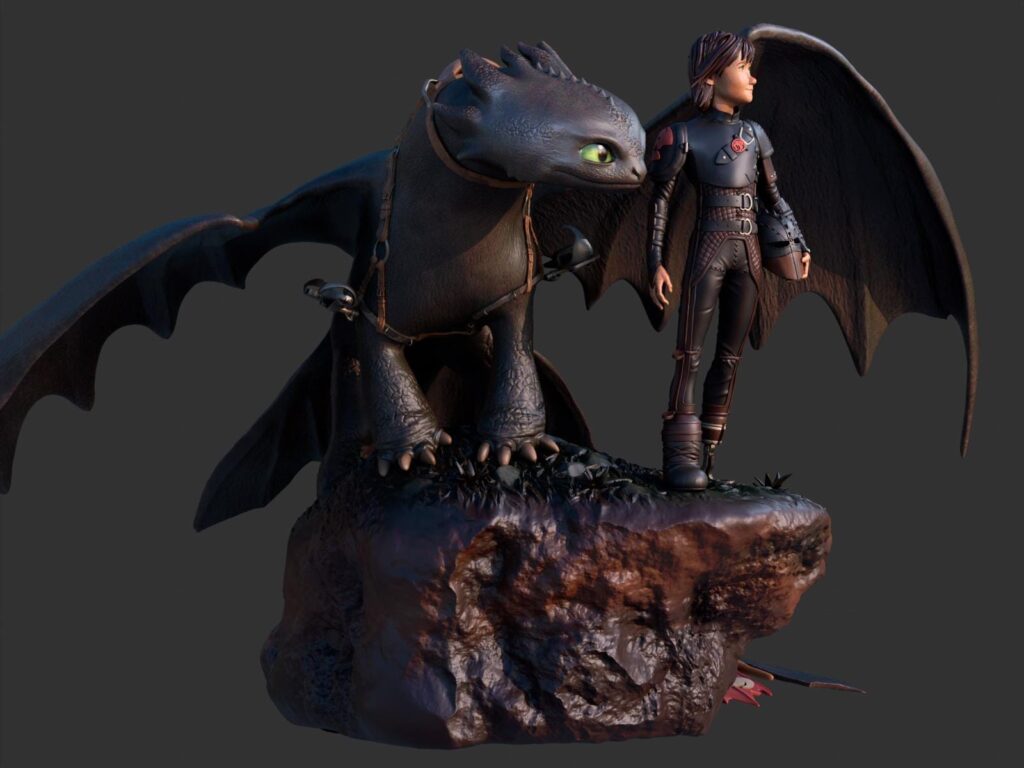 How to train your dragon hiccup & toothless | hand-painted or unpainted | Hand-Painted