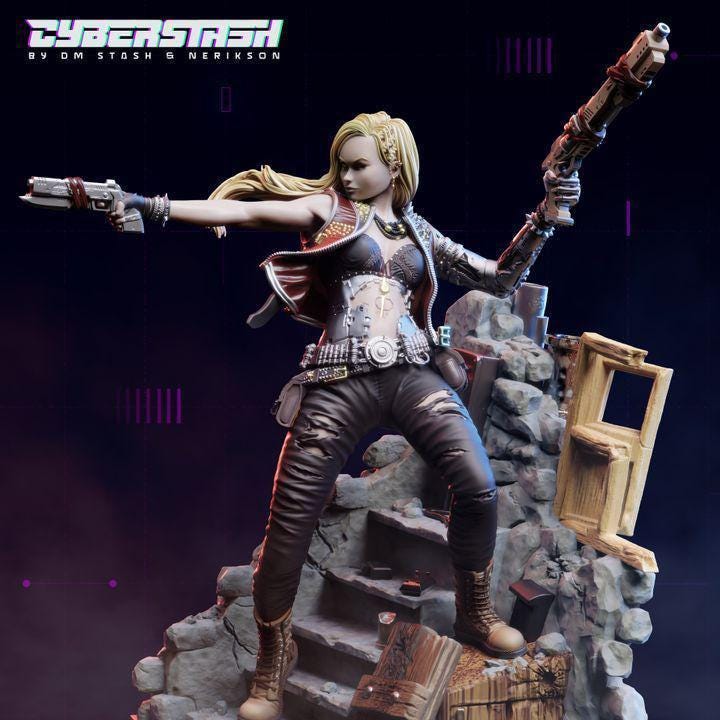 Cyberpunk girl | Hand-Painted
