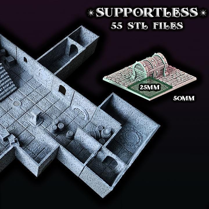 Down the drain – 55 pieces sewer tiles set | resin | 8k resolution | high detail | dnd | fantasy | Hand-Painted