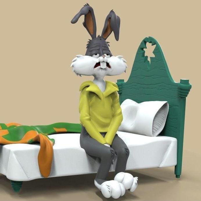 Looney tunes – tired bugs | 3d printed figure | Hand-Painted