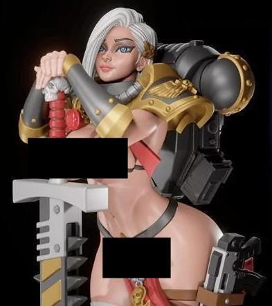 Battle Sisters Pin Ups: Digital 3D Resin Models (NSFW & SFW Options)