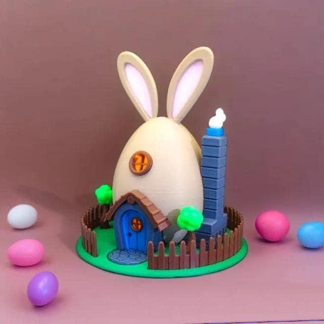 Easter House Figure: 3D Printed Resin – Hand-Painted or Unpainted