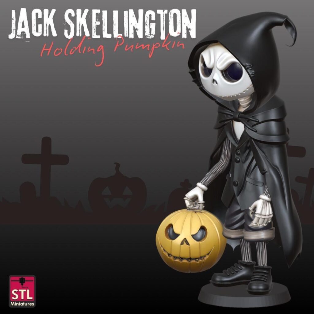 Jack Skellington Resin Figurine, Halloween Decor (Hand-Painted or Unpainted)
