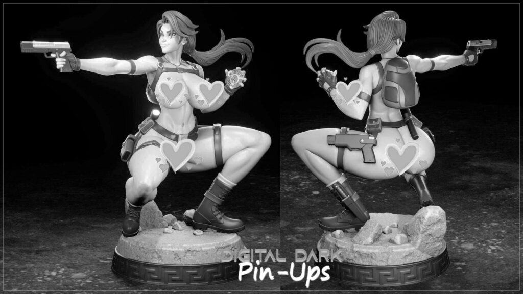 3D Resin Pin Up Models: Digital Fan Art – Painted or Unpainted