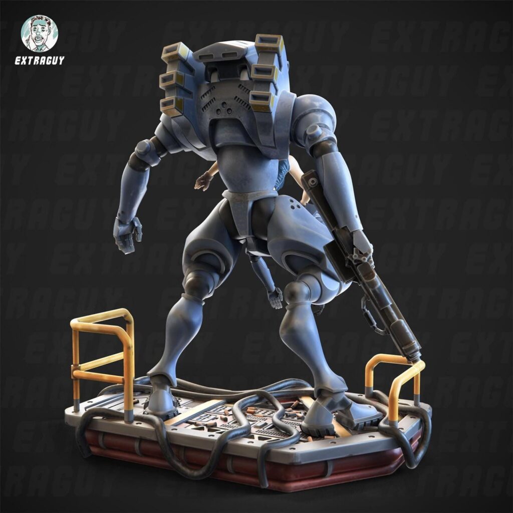 303 Battle Mech Resin Figure – Unpainted Model with Pilot