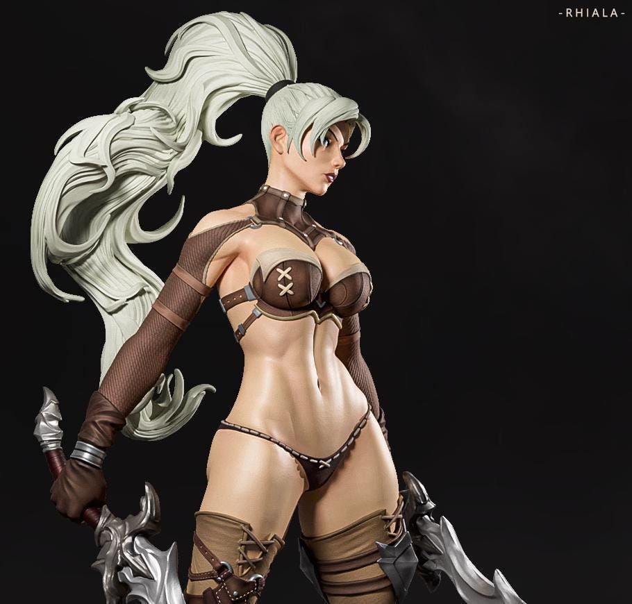 Warrior Girl Figure: Hand-Painted or Unpainted 25cm Model