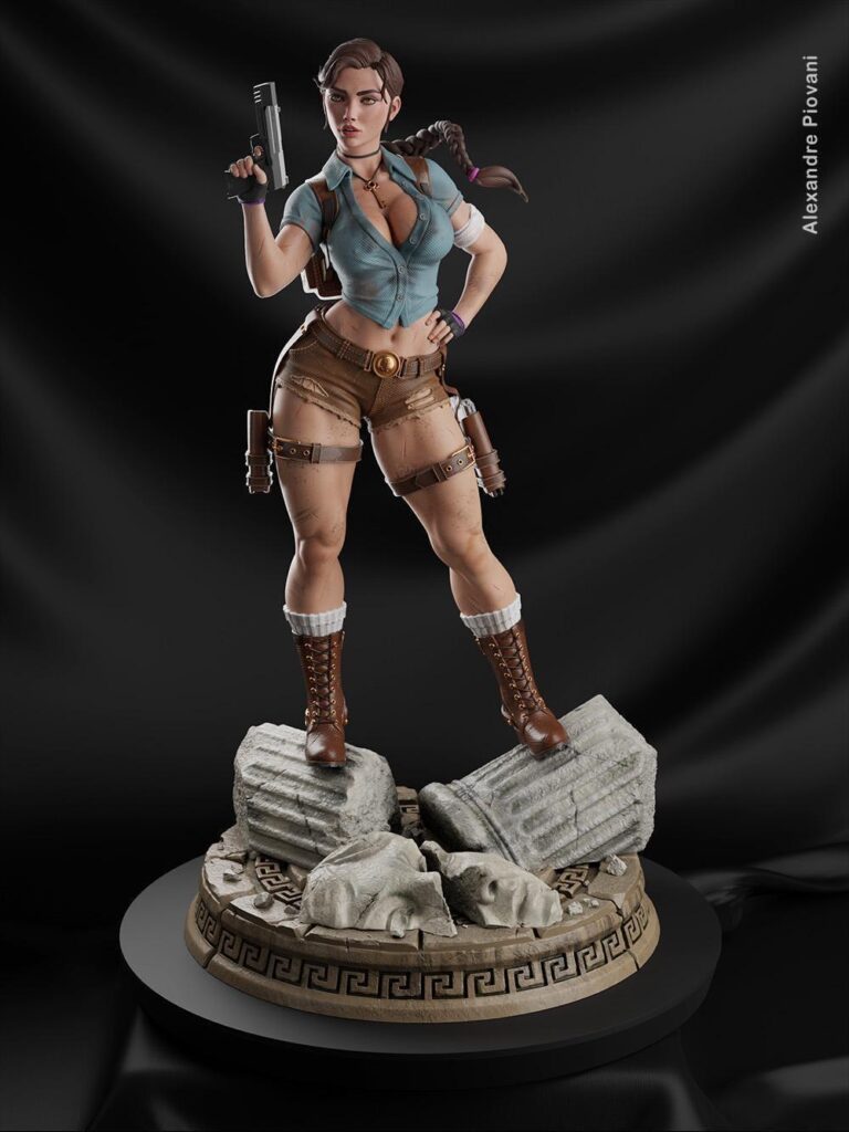 Lara Croft Figurine: 3D Printed Tomb Raider Pin Up
