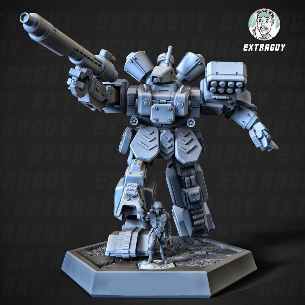 Posable Kodiak Mech Figure – 3D Printed Resin Model