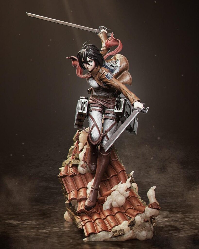 Anime Resin Figure Mikasa Ackerman (Attack on Titan, Hand-Painted)