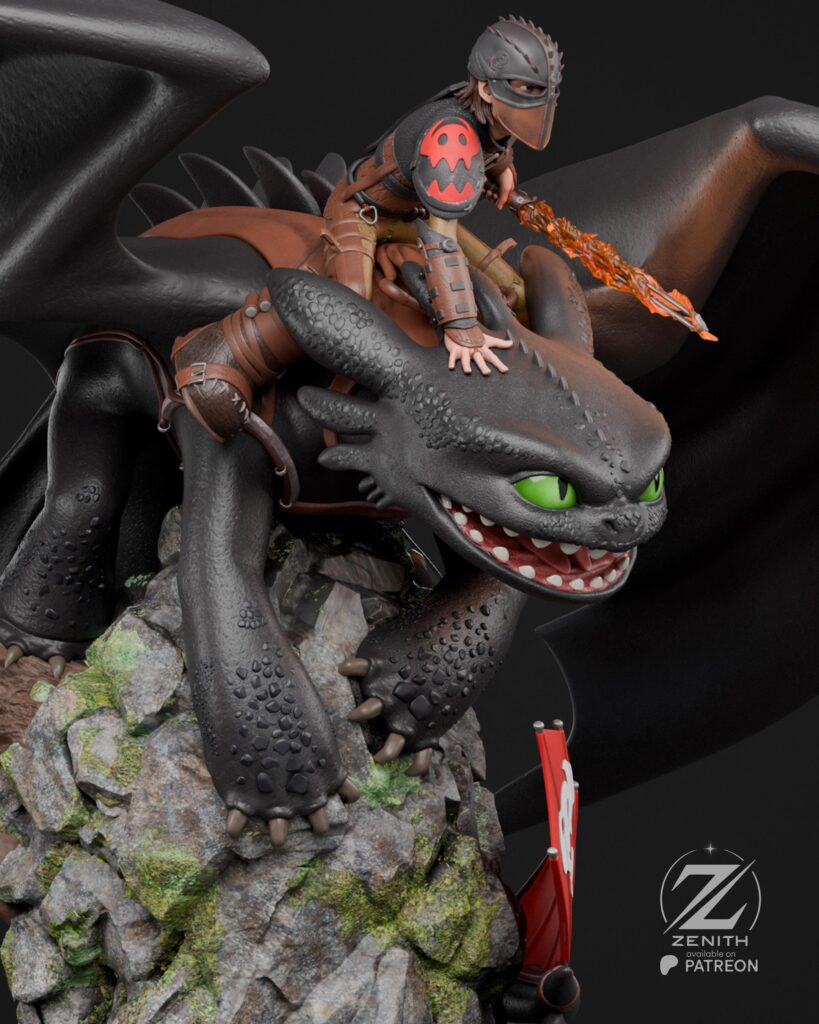 How to Train Your Dragon Figurine: Hiccup & Toothless Resin Model