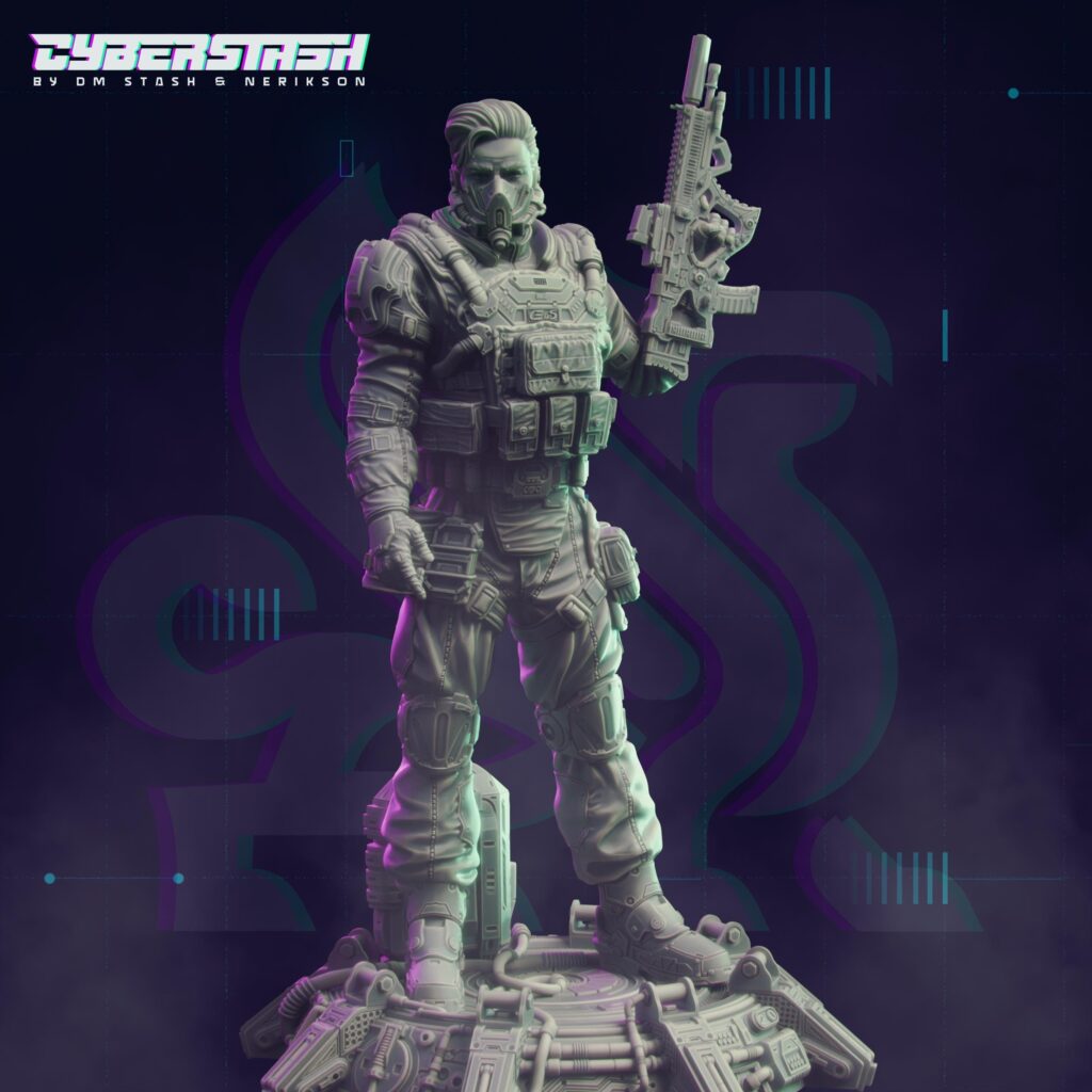 Cyberpunk Resin Figure – Hand-Painted or Unpainted 3D Model