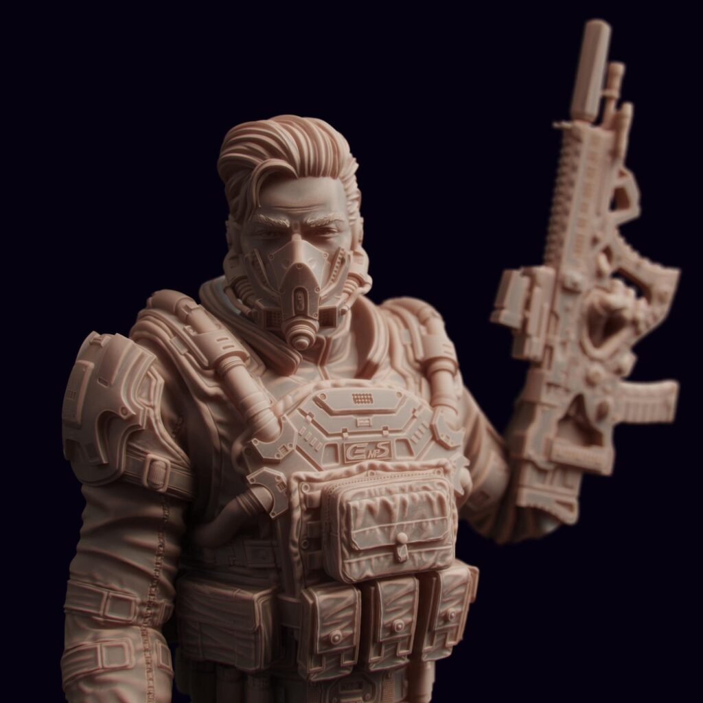 Cyberpunk Resin Figure – Hand-Painted or Unpainted 3D Model