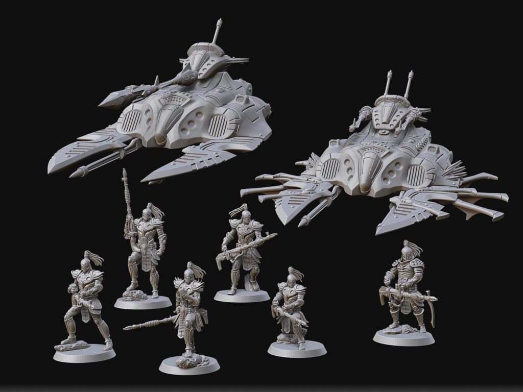 Sci-Fi Resin Tank Battalion Miniatures (Unpainted with Bases)