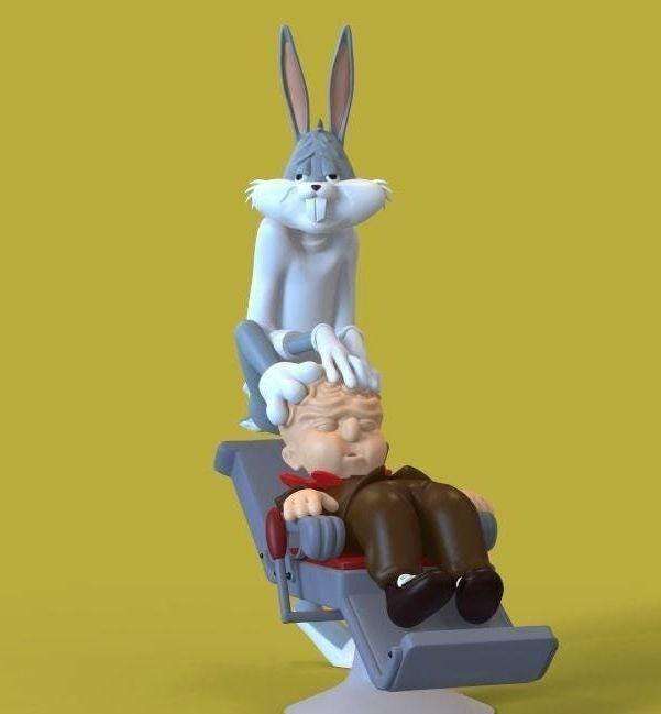Looney Tunes Bugs Bunny Figurine, Barber of Seville (6.5 Inch Resin Model)